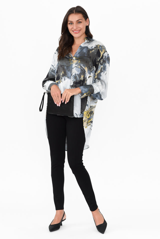Transfixed Black Marble Tunic Top banner image