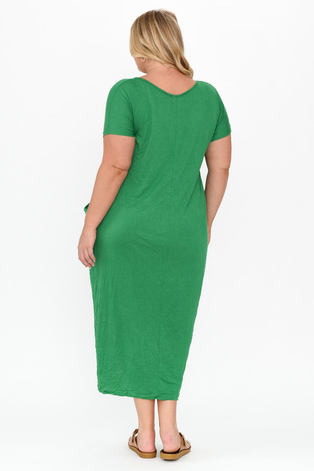 Travel Green Crinkle Cotton Maxi Dress image 10