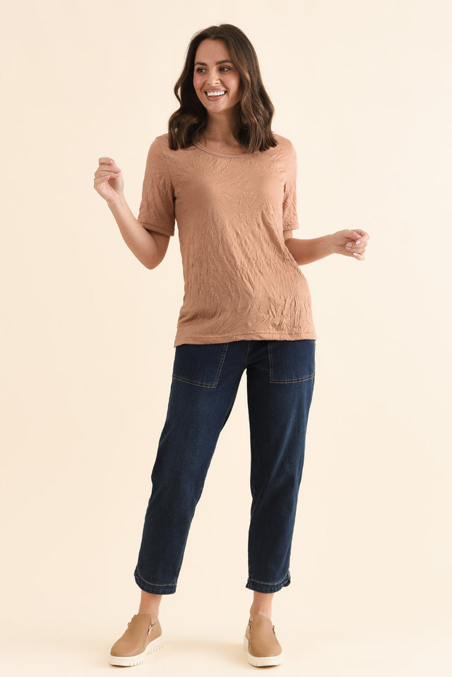Travel No-Iron Rust Scoop Neck Top,Full Body,Brunette model,alt text|model:MJ image 6