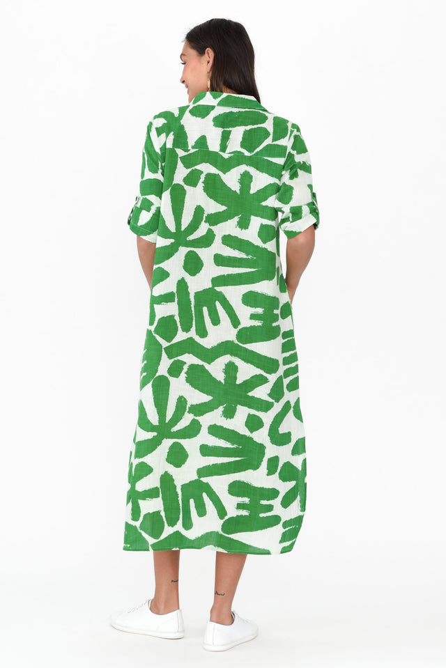 Tricia Green Abstract Cotton Shirt Dress image 6