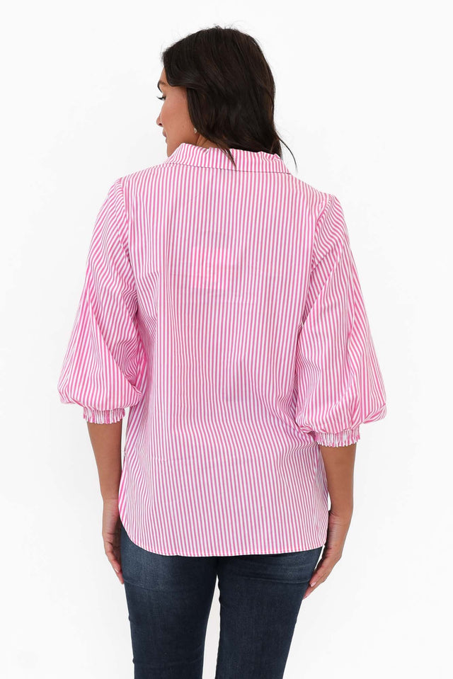 Troy Pink Stripe Cotton Shirt