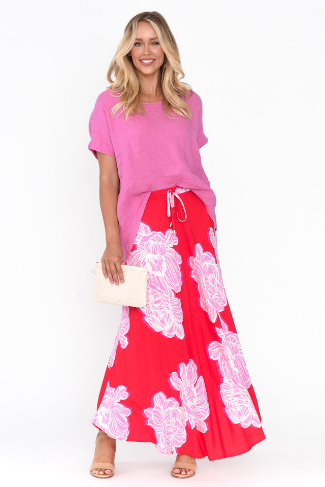 Trudy Red Floral Maxi Skirt thumbnail 3