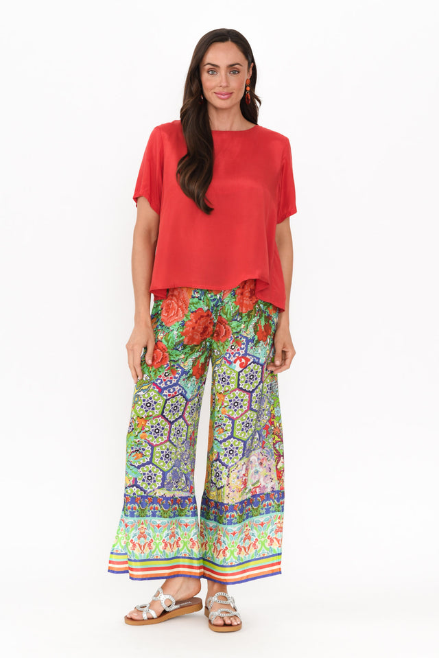 Tulki Green Mosaic Wide Leg Pants banner image