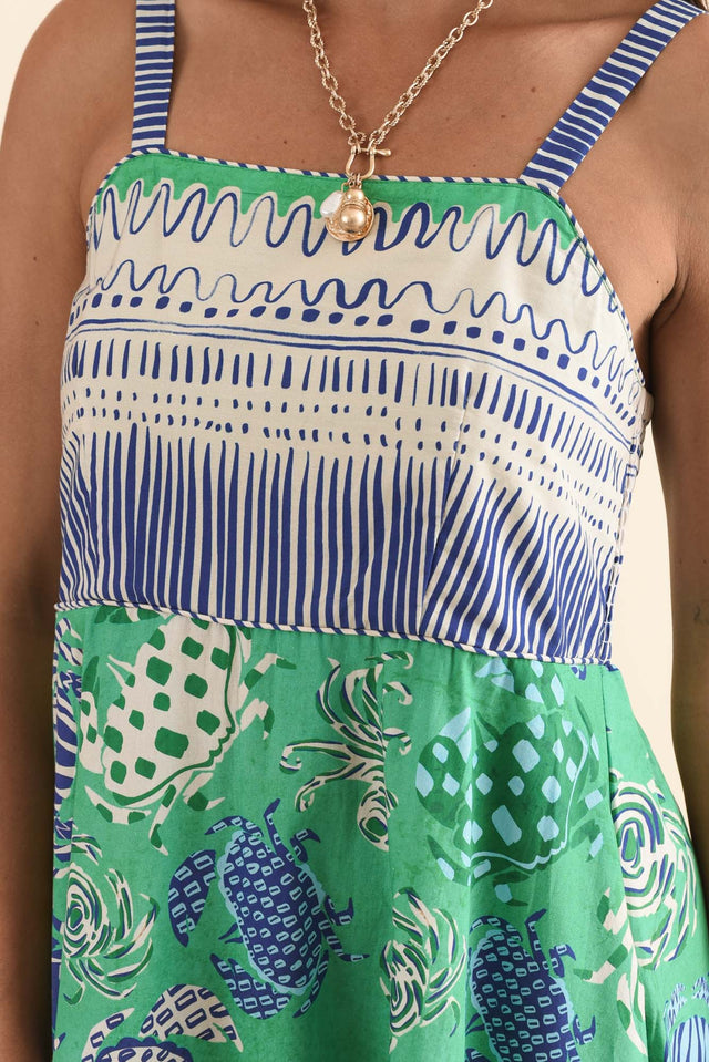 Tulli Green Coastal Cotton Poplin Dress,Detail,Brunette model,alt text|model:Brontie image 5
