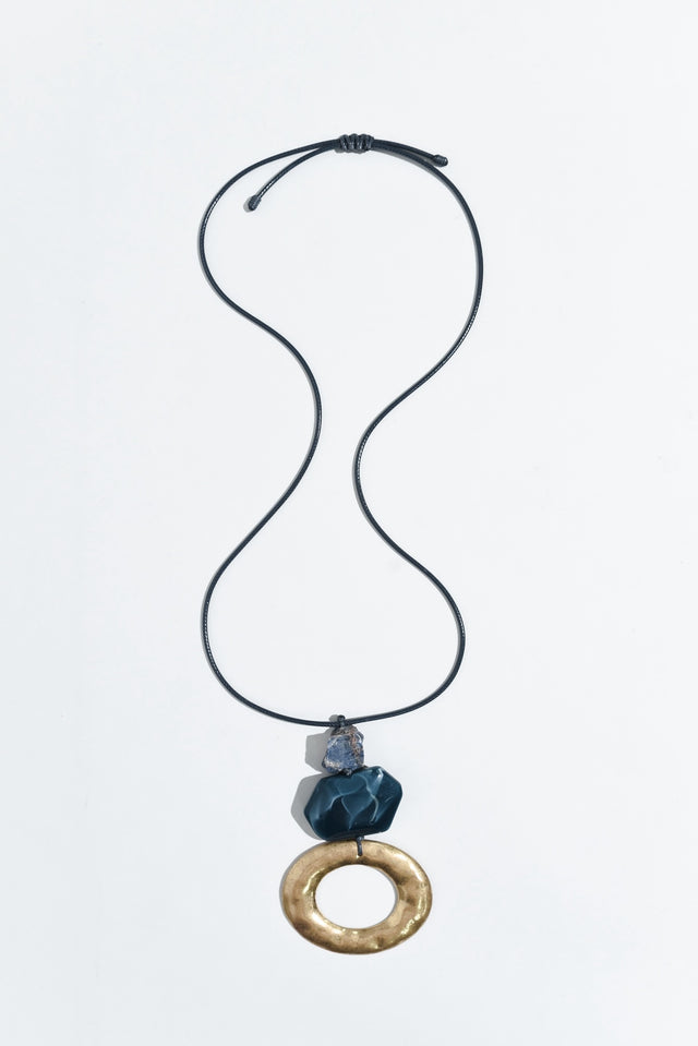 Tyra Blue Stone Pendant Necklace