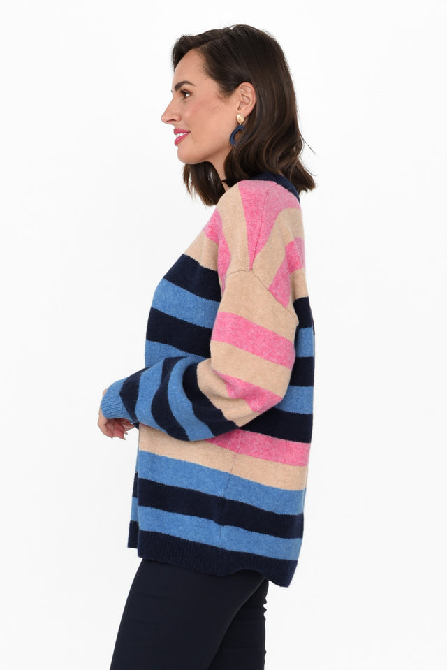 Valeria Blue Stripe Knit Jumper image 4