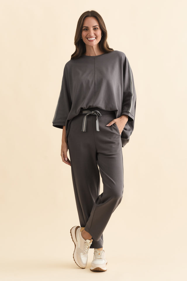 Tenille Grey Cotton Barrel Pants banner image