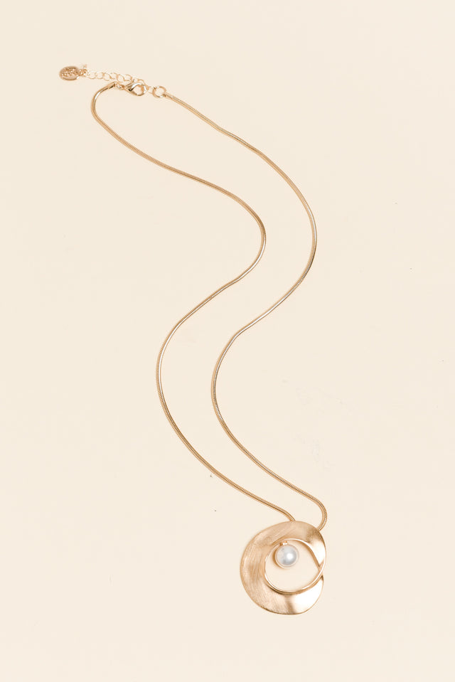 Valerie Gold Pearl Pendant Necklace