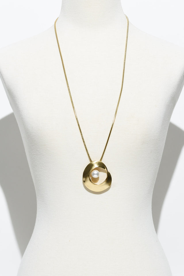 Valerie Gold Pearl Pendant Necklace