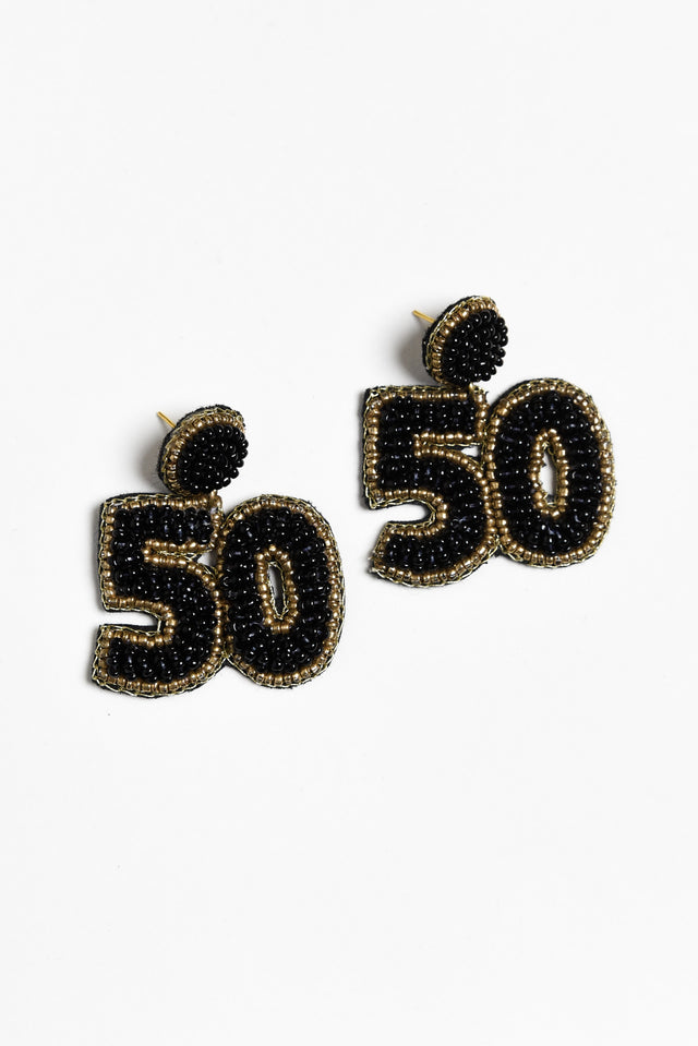 Valette Black Beaded 50 Earrings