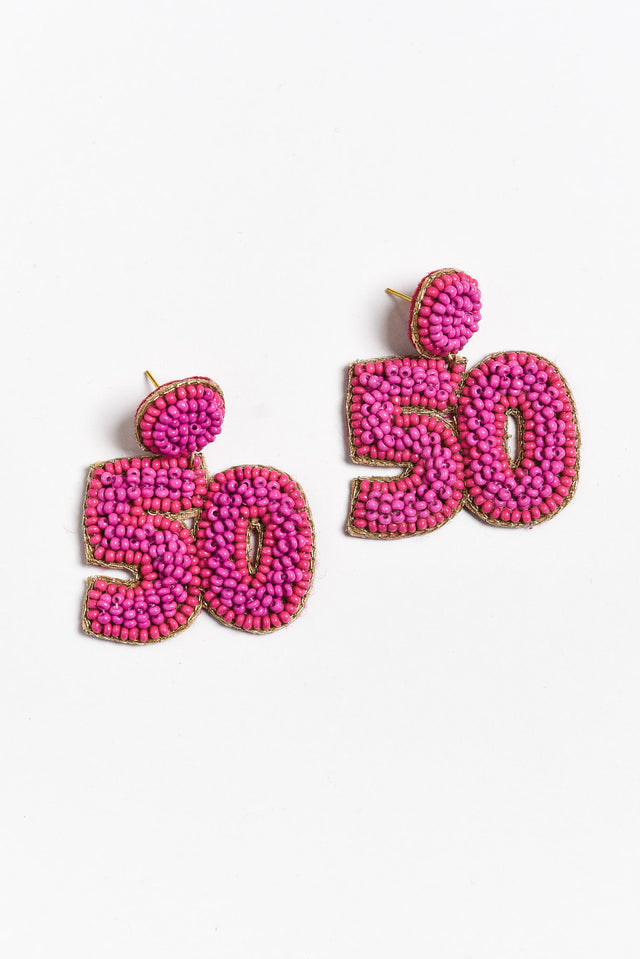 Valette Pink Beaded 50 Earrings