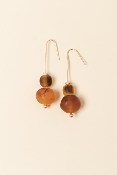 Vance Brown Resin Beaded Earrings