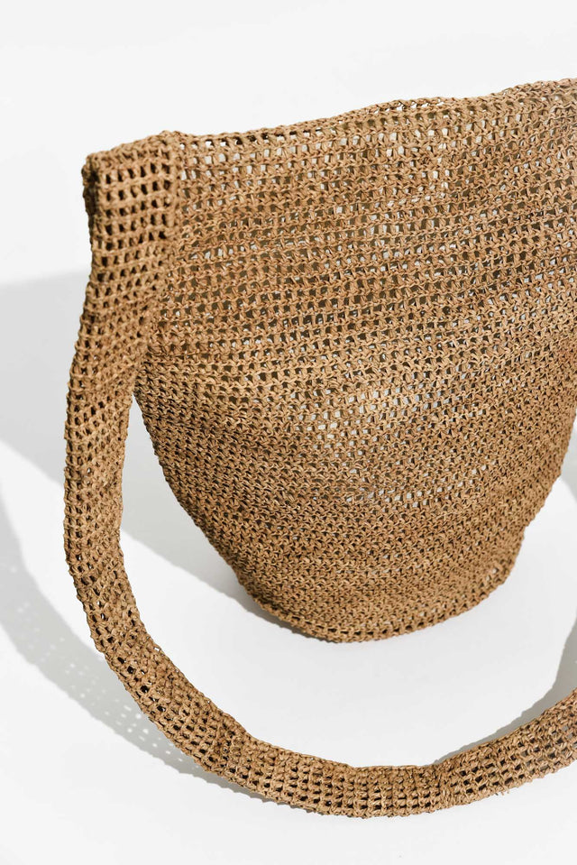 Vatania Tan Raffia Shoulder Bag