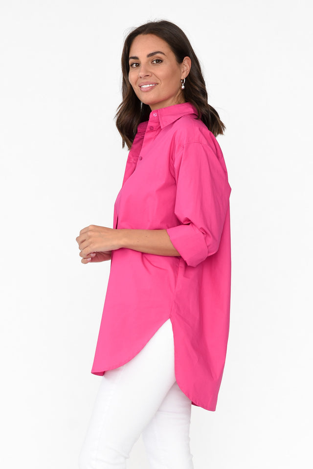 Verdel Hot Pink Cotton Shirt image 3