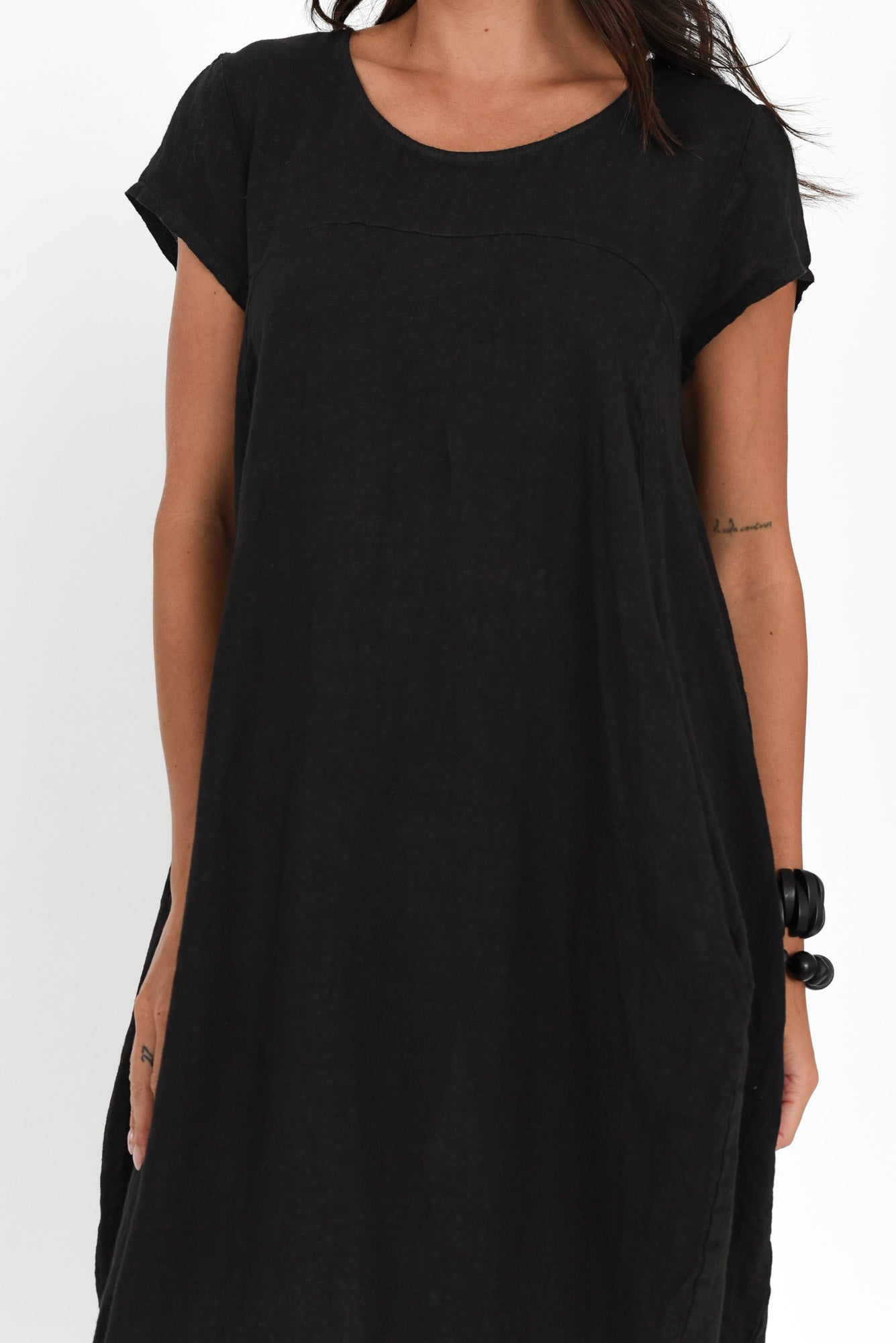 Verity Black Linen Dress