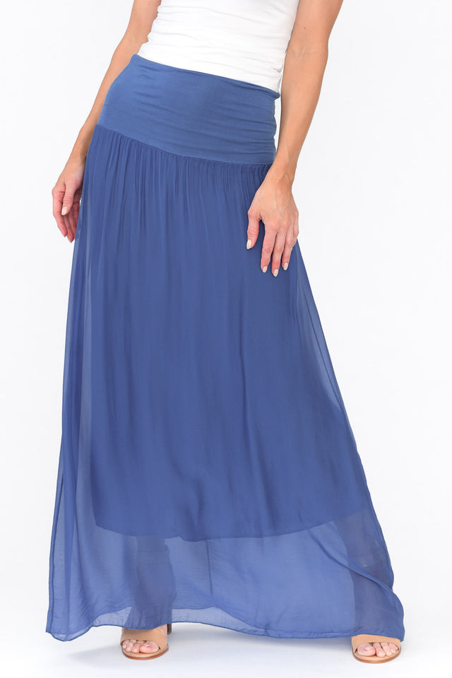 Viana Cobalt Silk Layer Skirt