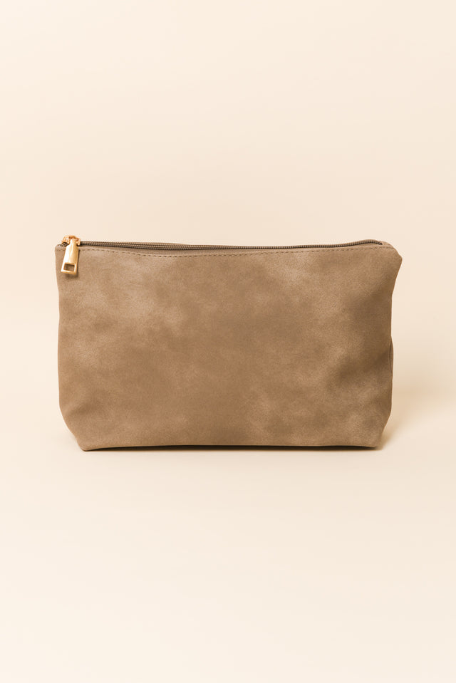Virginia Taupe Suede Tote Bag image 5