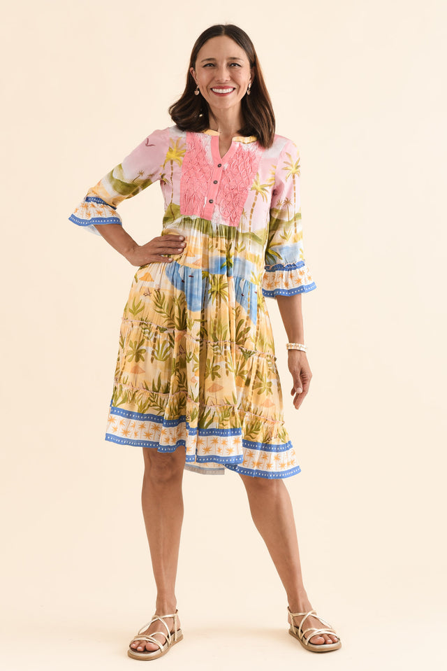Viventi Pink Island Pocket Dress,Full Body,Brunette model,alt text|model:Cara image 6