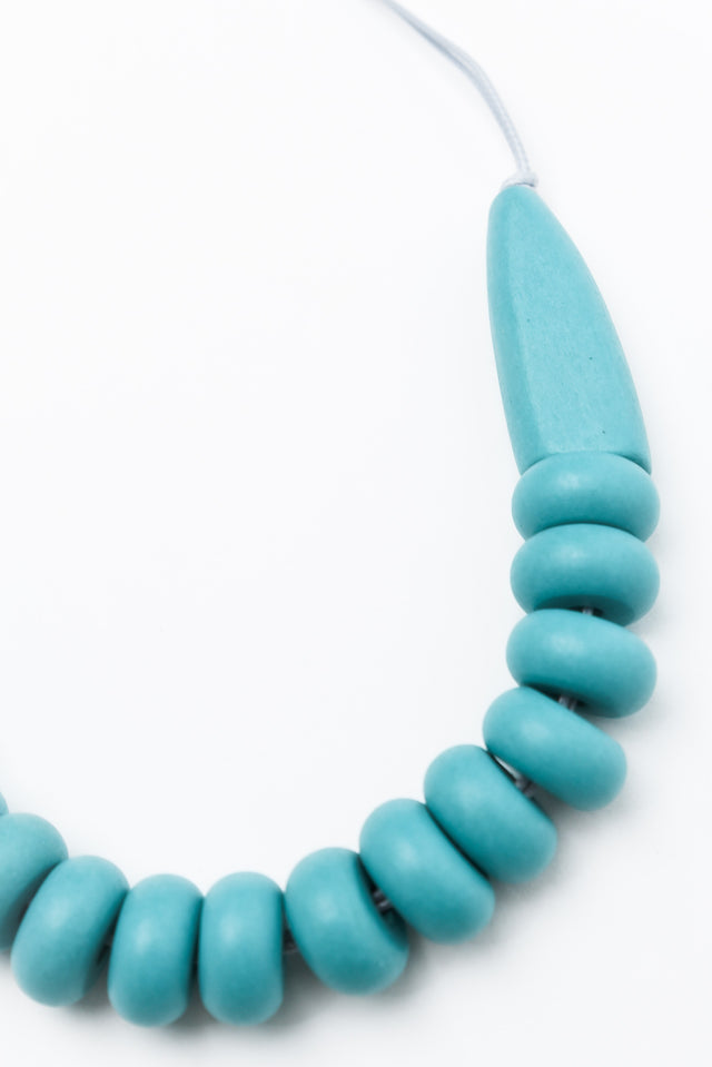 Vyla Turquoise Wooden Bead Necklace thumbnail 3