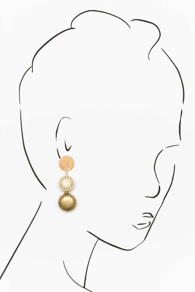 Wagner Gold Bead Drop Earrings image 2