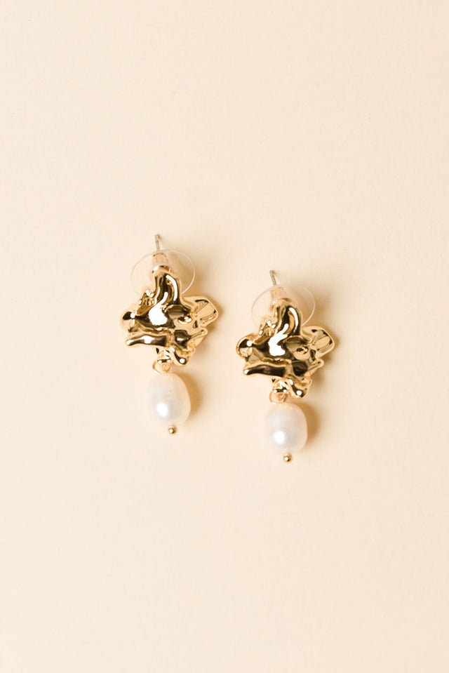 Waverly Gold Pearl Drop Earrings