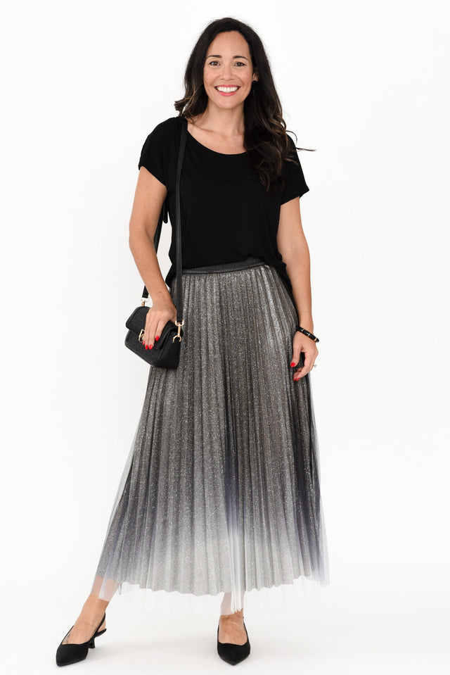 West Charcoal Ombre Pleated Skirt banner image