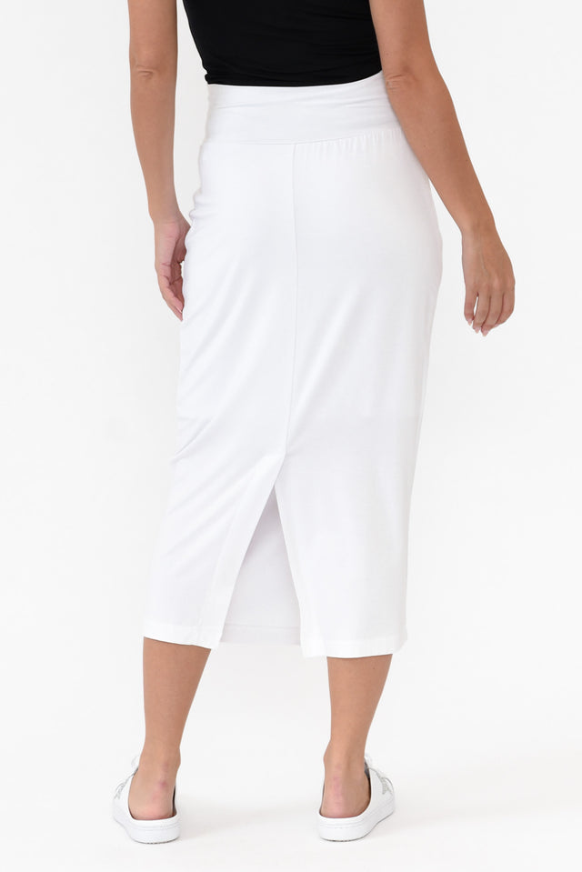 White Bamboo Maxi Tube Skirt