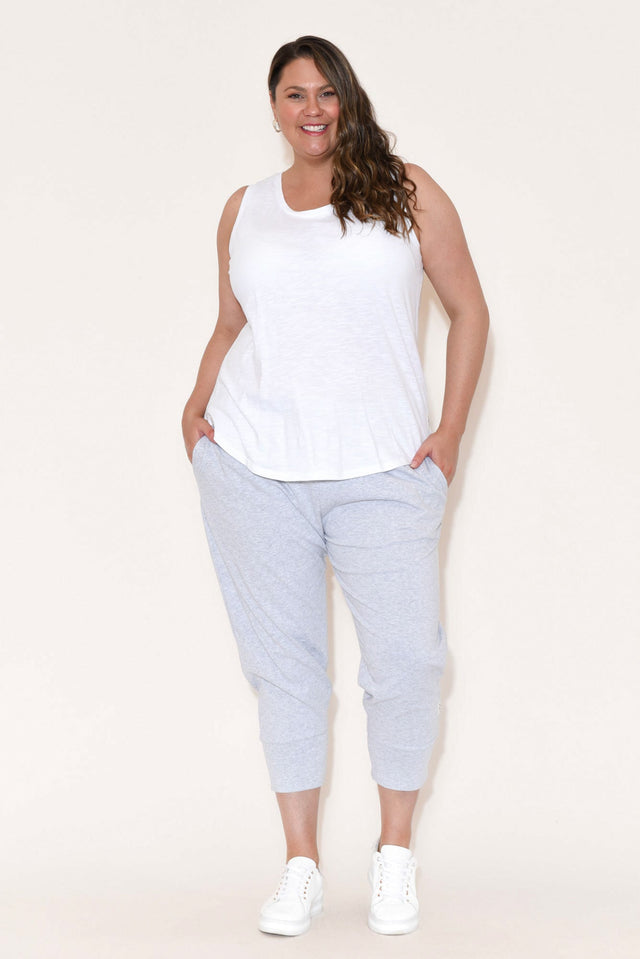 White Cotton Scoop Tank,Brunette model,plus-size,curve-tops,curve-basics,plus-size-sleeveless-tops,plus-size-cotton-tops,plus-size-basic-tops,facebook-new-for-you  alt text|model:Amelia image 10