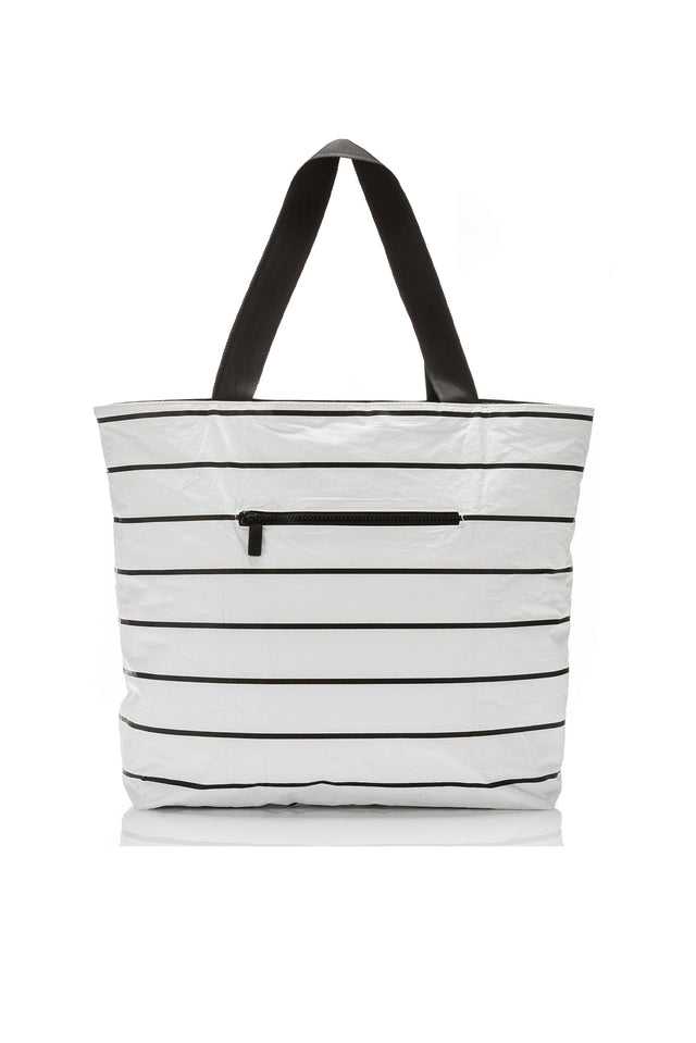 White Pinstripe Splash Proof Day Tripper Tote