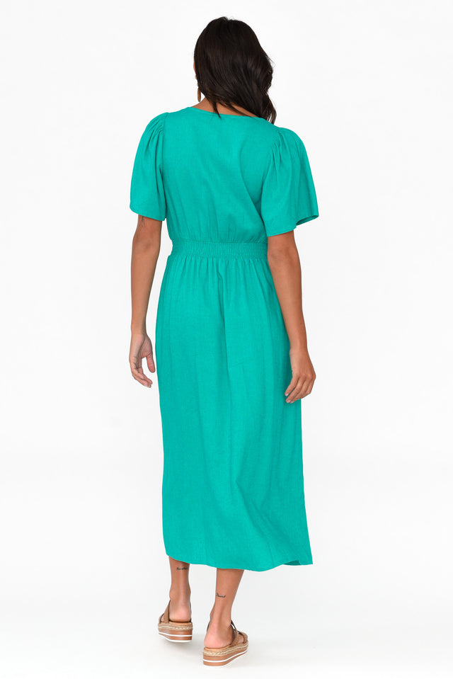 Whitney Teal Linen Blend Dress image 5