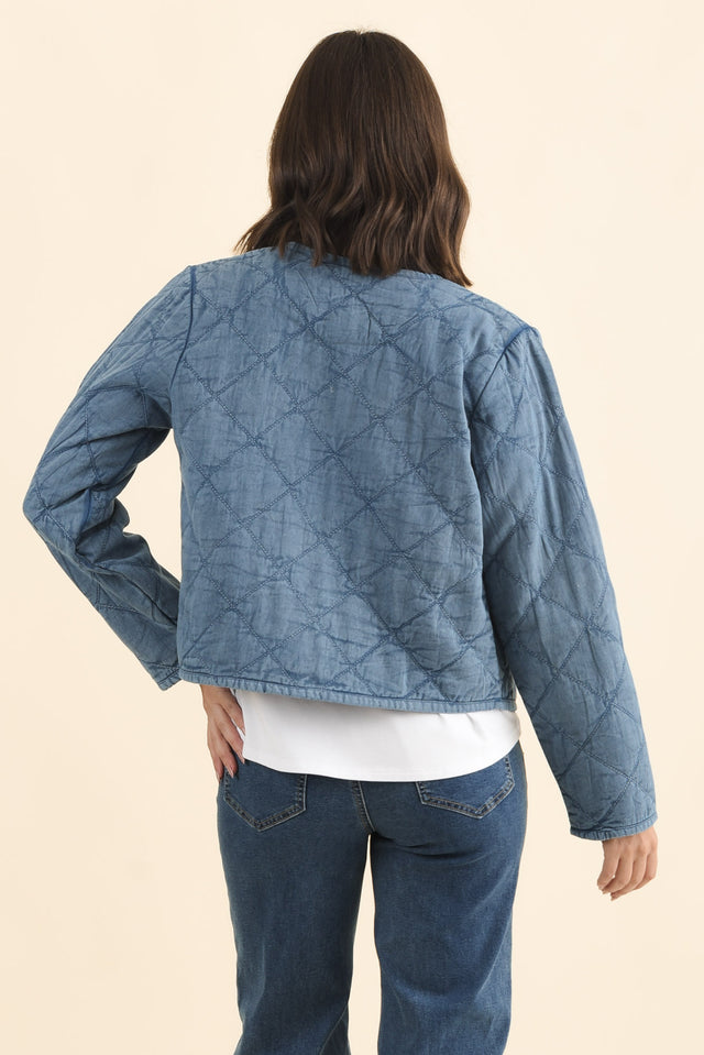 William Blue Quilted Pocket Jacket,Brunette model,alt text|model:MJ image 5