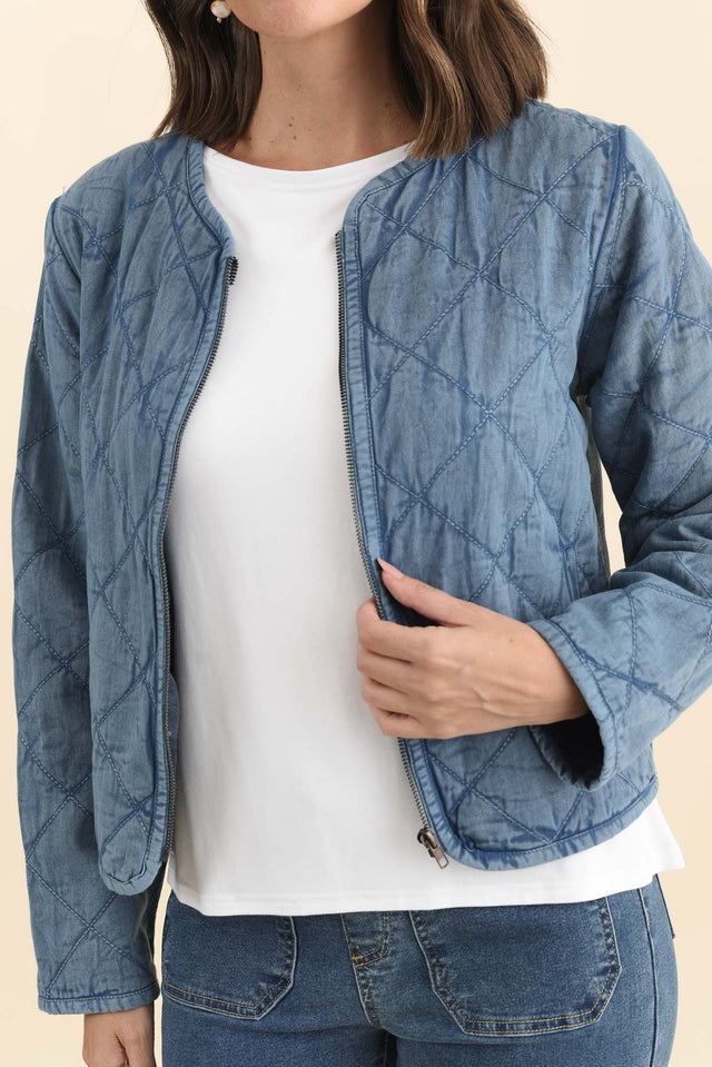 William Blue Quilted Pocket Jacket,Brunette model,alt text|model:MJ image 6