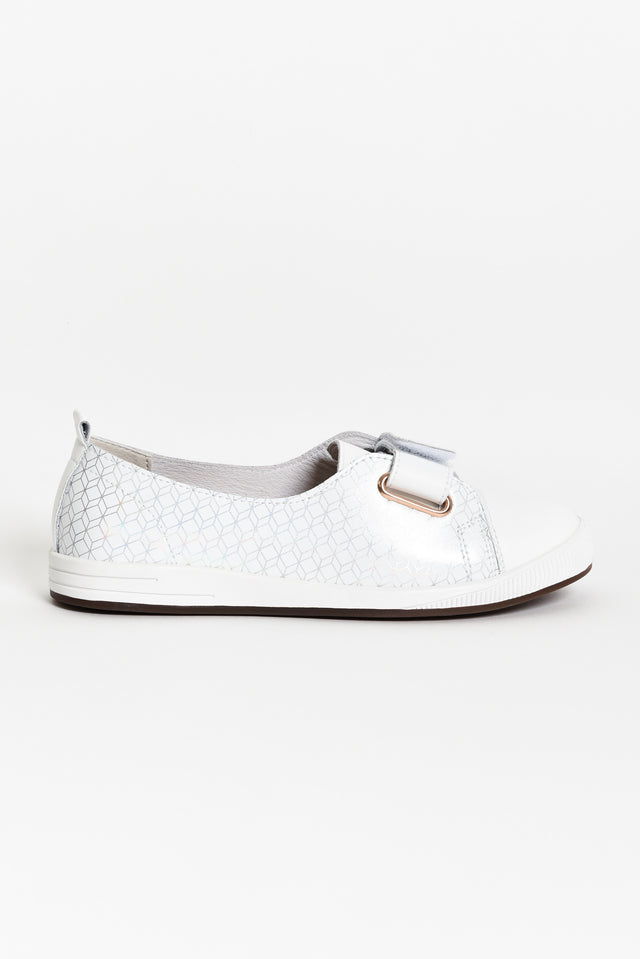 Wilona White Geo Leather Loafer