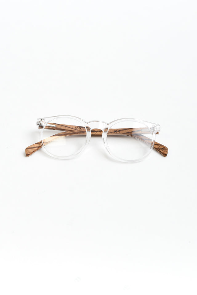 Wineglass Clear Wooden Reading Glasses