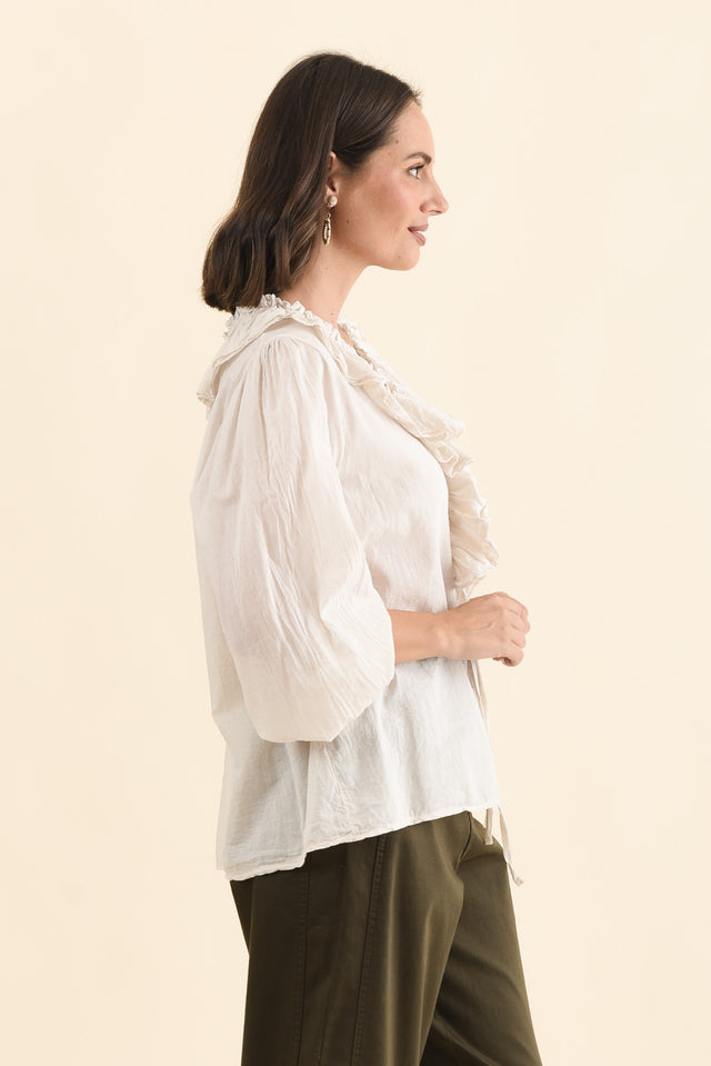 Winifred Natural Cotton Frill Top image 3