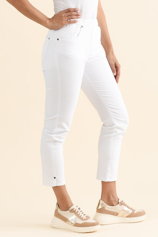 Winslet White 7/8 Pants,brunette model,Side of Outfit,alt text|model:Cara image 4