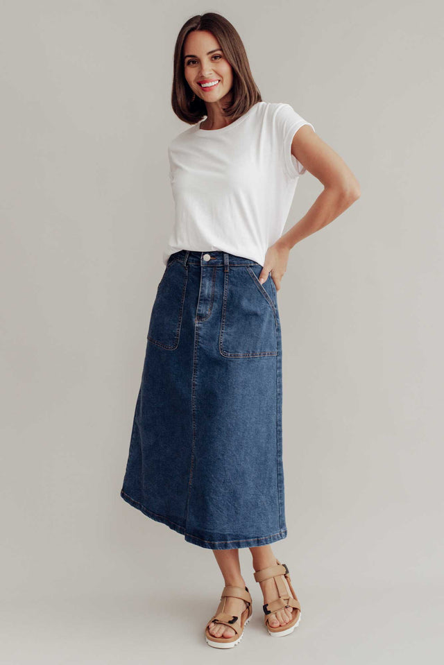 Winslow Blue Denim Midi Skirt image 1