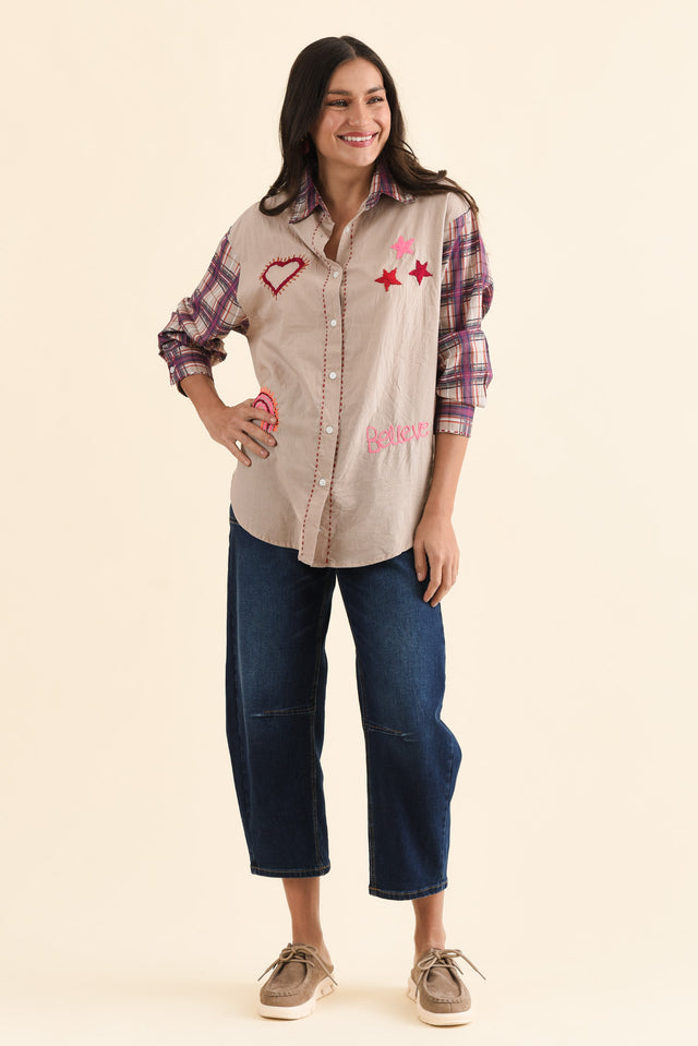 Woods Purple Whimsy Cotton Embroidered Shirt image 2
