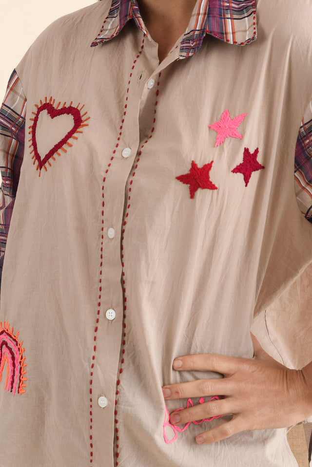 Woods Purple Whimsy Cotton Embroidered Shirt image 5