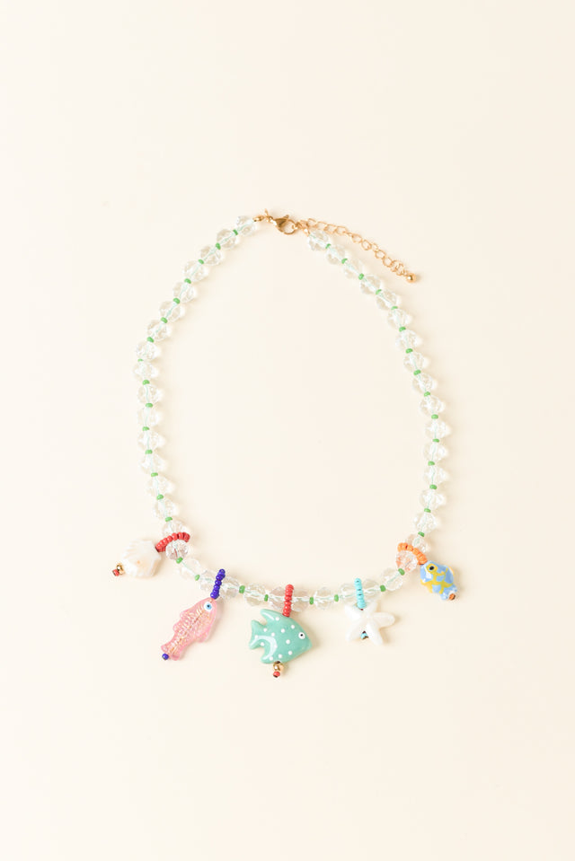 Xavier Blue Sea Beaded Charm Necklace image 1