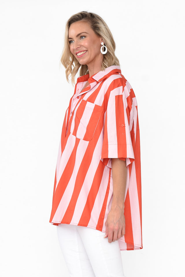 Yanis Pink Stripe Cotton Shirt image 3