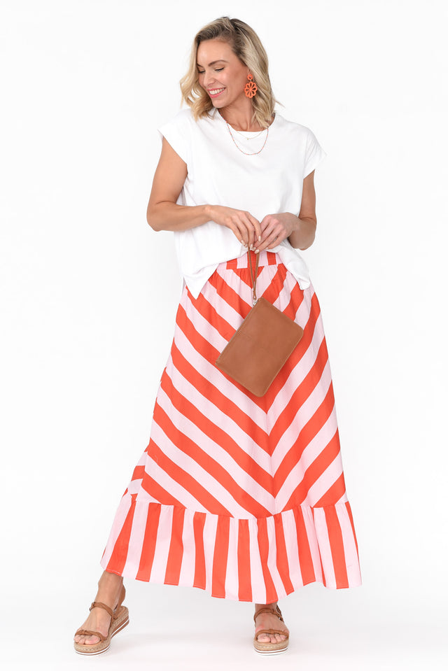 Yordan Pink Stripe Cotton Frill Skirt image 2