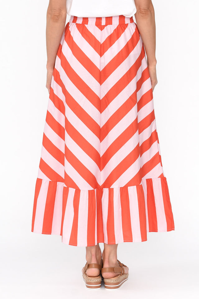 Yordan Pink Stripe Cotton Frill Skirt image 4