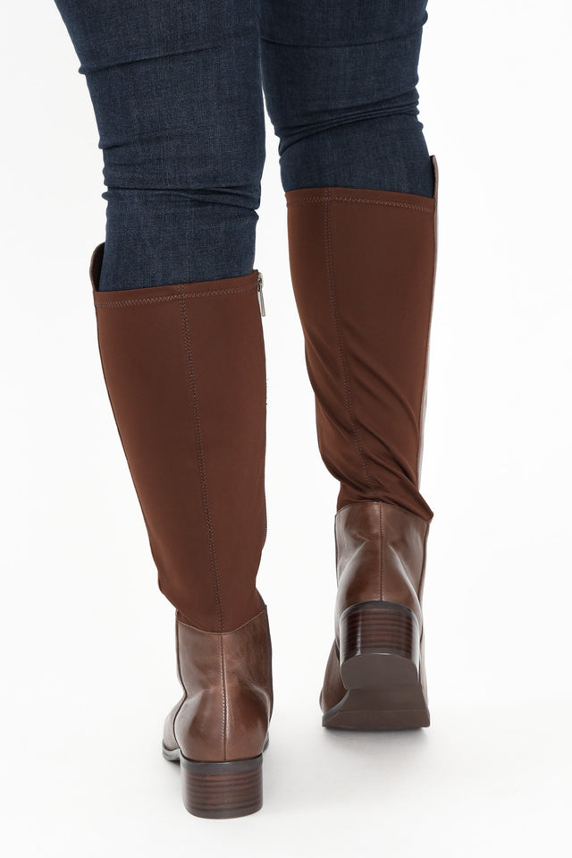 Young Chocolate Leather Knee High Boot image 6