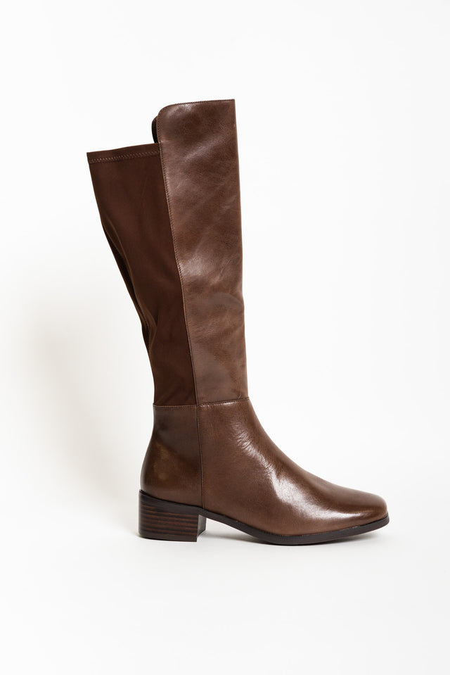 Young Chocolate Leather Knee High Boot image 4