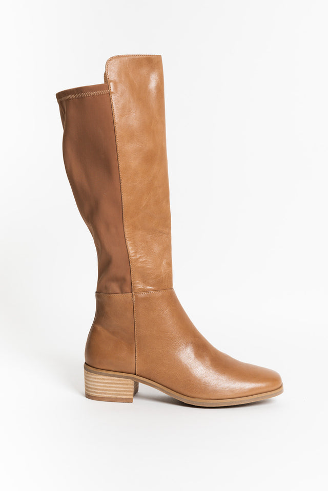 Young Tan Leather Knee High Boot image 6