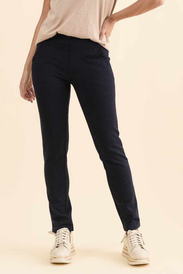 Zachary Navy Stretch Pants
