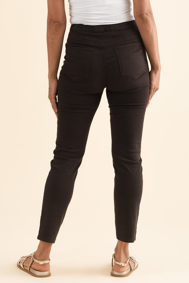Zadie Chocolate Stretch Jeans,Side,Brunette model,alt text|model:Cara image 7