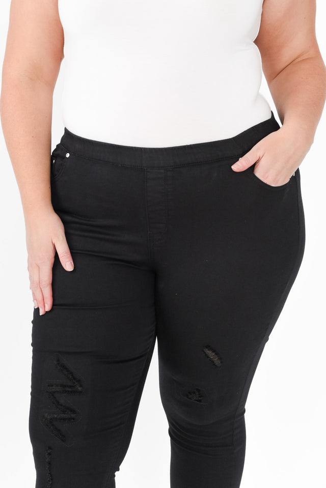 Zadie Distressed Black Stretch Jeans