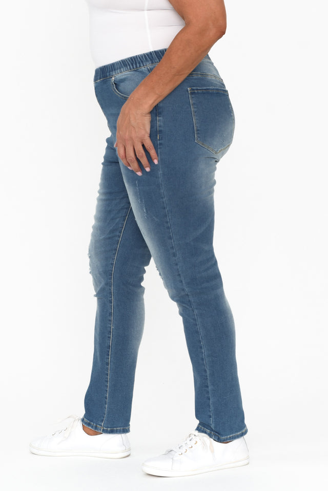 Zadie Distressed Blue Stretch Jeans